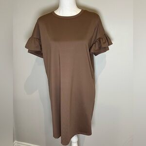 Sugarlips Cocoa Ruffle Sleeve Dress